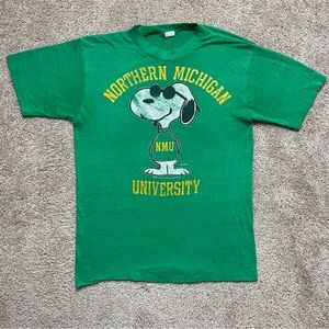 Vintage Northern Michigan University Wildcats Snoopy T Shirt